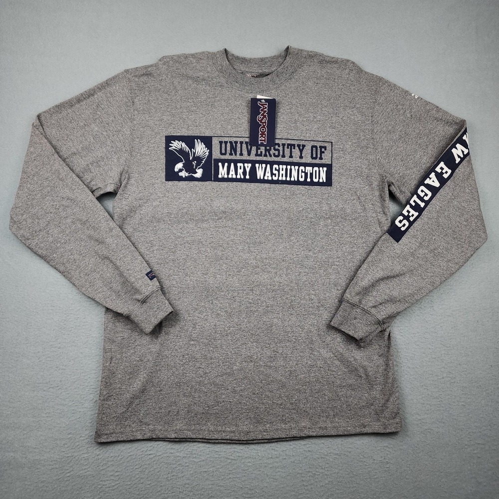 University Of Mary Washington Shirt Mens Large Gray NCAA JanSport Long Sleeve